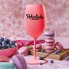Růžová sklenice na víno 450ml - Pohodinda