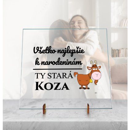 Dekoračná sklenená doska - Koza