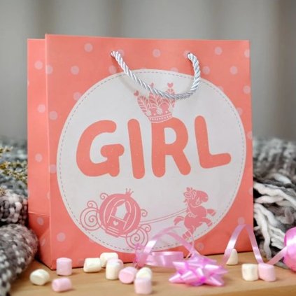 Detská darčeková taška pre dievča papierová 20x20cm