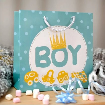 Detská darčeková taška pre chlapca papierová 20x20cm