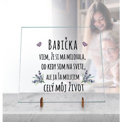Dekoračná Sklenená doska - Babička, celý život