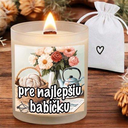 Krásna sviečka s praskajúcim knôtom - Pre babičku