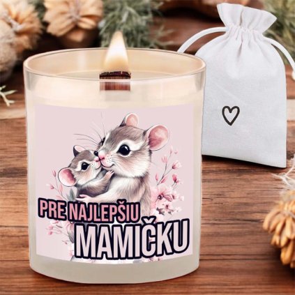 Krásna sviečka s praskajúcim knôtom 450g - Pre mamičku myšky