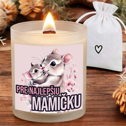 Krásna sviečka s praskajúcim knôtom - Pre mamičku myšky