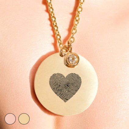Luxusný Náhrdelník - Medailónik na retiazke so zirkónom - Srdiečko