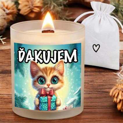 Krásna sviečka s praskajúcim knôtom - Ďakujem