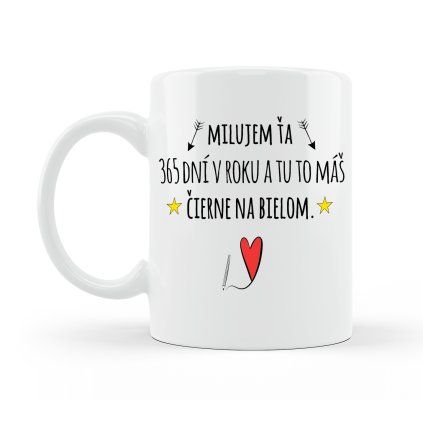 Hrnček Čierne na bielom