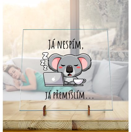 Dekorační Skleněná deska - Já nespím, já přemýšlím
