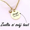 Luxusní náhrdelník - Medailonek na řetízku se zirkonem - S vlastním textem datum