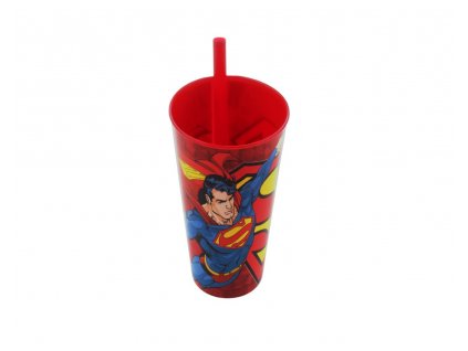 Kelímek s brčkem 400ml - Superman