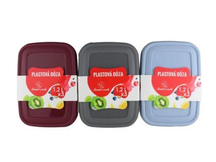 Plastová dóza 1,2l, 3ks