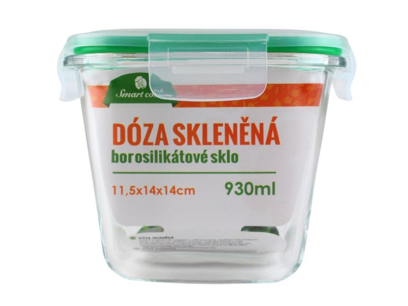 Dóza z borosilikátového skla 930ml