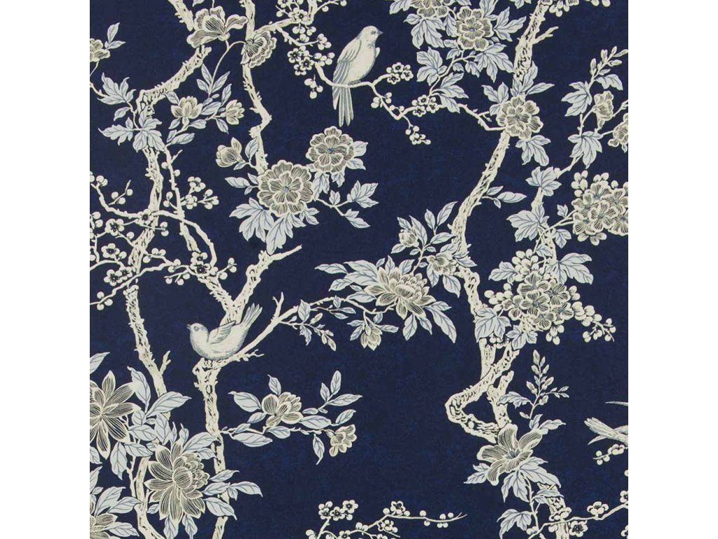 Marlowe Floral Aqua and Blue Wallpaper PRL048 04