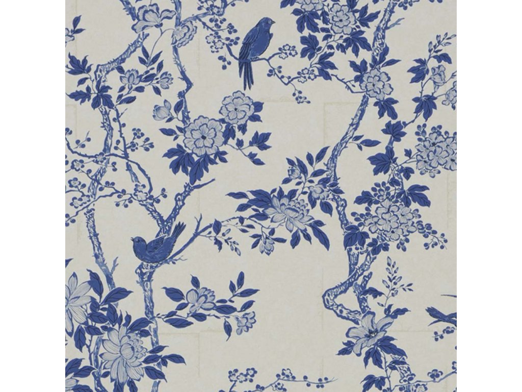 Marlowe Floral Aqua and Blue Wallpaper PRL048 05