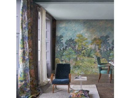 Velkoformátová přírodní tapeta FORET IMPRESSIONNISTE GRASSCLOTH CELADON PDG1183/01