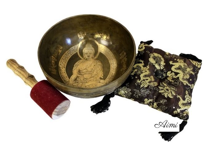 Špeciálna Mosadzno Zlatá Spievajúca Miska - Budha