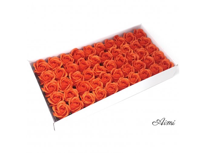 Mydlové Kvety pre Šikovné Ruky - Stredná Ruža - Tmavá Oranžová