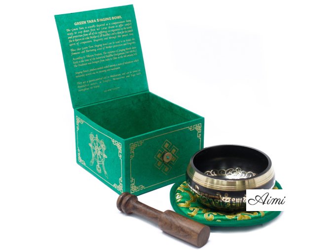 Zelená Tara Spievajúca Miska Set 10cm (min 380gm) (Varianta Zelená Tara Spievajúca Miska Set 10cm (min 380gm))