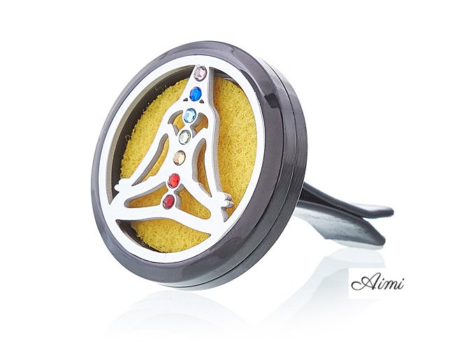 Difuzér do auta - Pewter Yoga Chakra - 30mm (Varianta Pewter Yoga Chakra - 30mm)