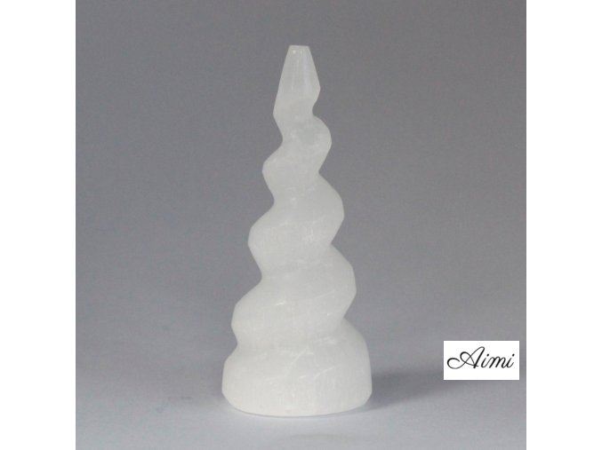 Selenitová Špirálová Veža - Roh Jednorožca - 10 cm (Varianta Roh Jednorožca - 10 cm)