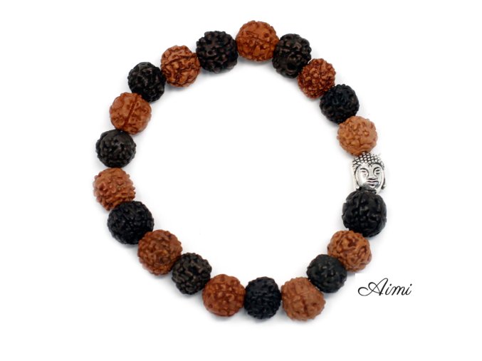 Rudraksha Mala Buddha Náramok - Mix