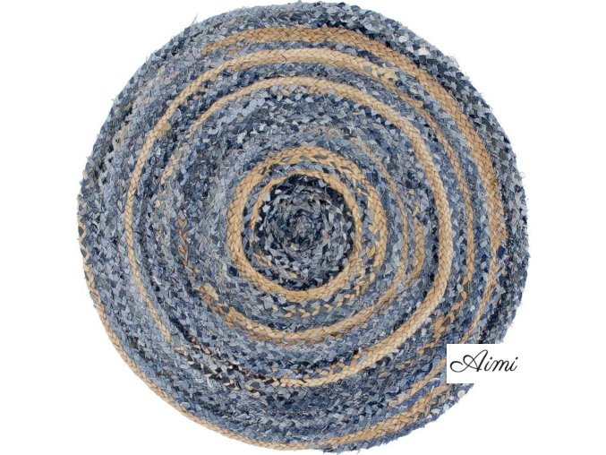 Okrúhly Koberec z Juty a Recyklovanej Rifloviny 120 cm (Varianta Okrúhly Koberec z Juty a Recyklovanej Rifloviny 120 cm)