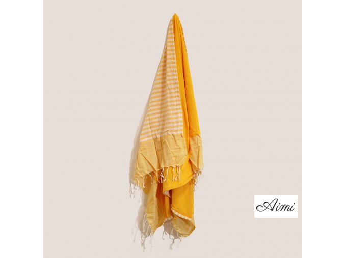 Bavlnená Plážová Deka - 100x180 cm - Slnečná Žltá