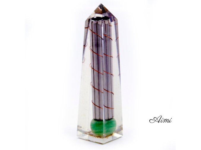 Orgonit Obelisk Power Point Zelený Avanturín- 110x30 mm (Varianta Orgonit Obelisk Power Point Zelený Avanturín- 110x30 mm)