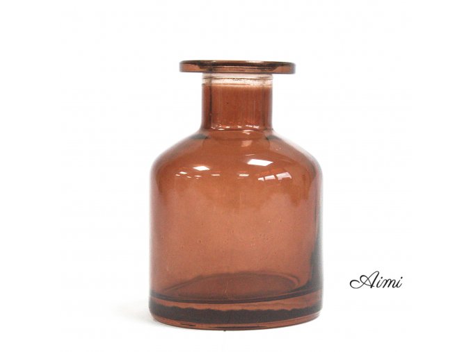 Oválna Alchymistická Fľaša na Difúzor - Jantárová Hnedá - 140 ml