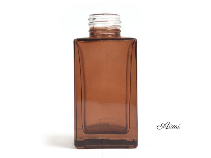 Štvorcová Vysoká Fľaša na Difúzor - Jantárová - 100 ml (Varianta Jantárová - 100 ml)