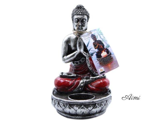 Buddha Svietnik - Červený - Stredný (Varianta Červený - Stredný)