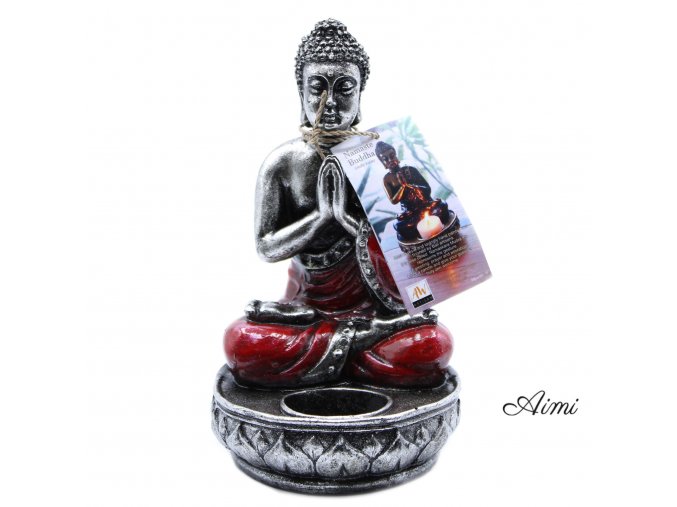 Buddha Svietnik - Červený - Stredný
