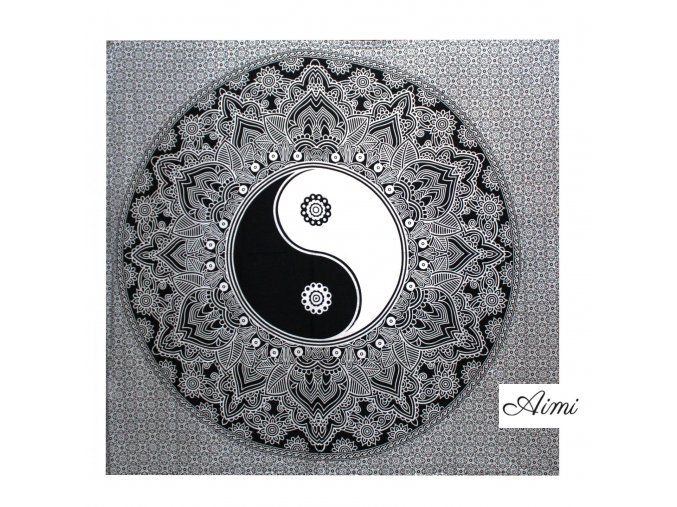Black & White Prikrývka na Posteľ (Dvojlôžko) - Yin Yang