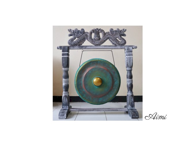 Malý Gong so Stojanom - 25cm - Vymývaná Zelená (Varianta 25cm - Vymývaná Zelená)