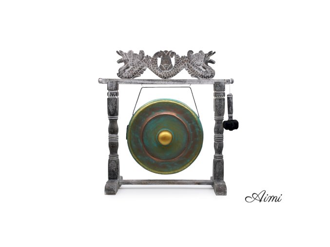 Stredný Gong so Stojanom - 50cm - Vymývaná Zelená (Varianta 50cm - Vymývaná Zelená)