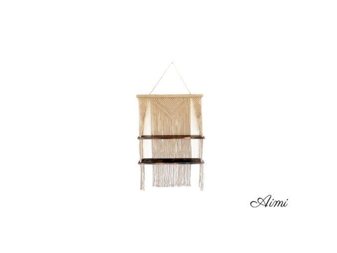 Hnedé Závesné Poličky Macrame – Hnedé