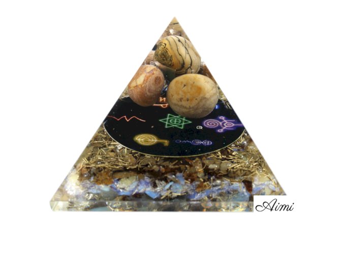Orgonitová Pyramída - Polnočné Reiki - 70mm (Varianta Polnočné Reiki - 70mm)