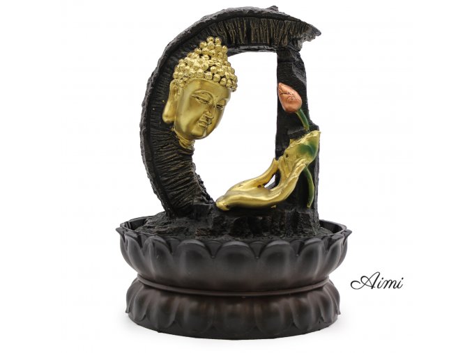 Stolová Fontánka - 30cm - Zlatý Budha & Lotos