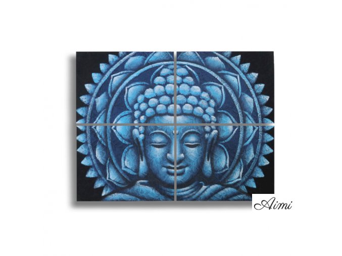 Detail Brokátu Modrý Buddha Mandala Obraz 30x40cm x 4