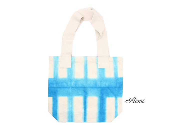 Prírodná Bavlnená Taška Tye-Dye (8oz) - 38x42x12cm - Nebeské Modré Obdĺžniky - Prírodné Ramienka (Varianta 38x42x12cm - Nebeské Modré Obdĺžniky)