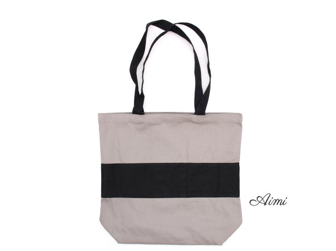 Dvojfarebná Bavlnená Taška – 38 x 42 x 12 cm – Sivá a Čierna – 10 oz (Varianta Dvojfarebná Bavlnená Taška – 38 x 42 x 12 cm – Sivá a Čierna – 10 oz)