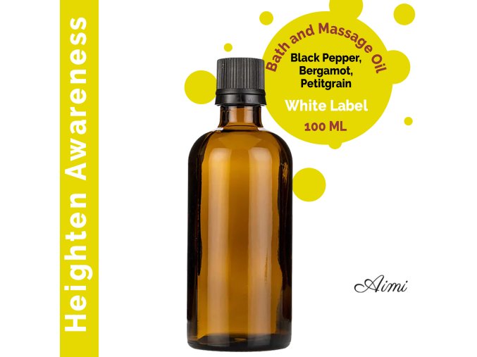 Masážny Olej na Posilnenie Vnímania - 100ml - Bez Etikety (Varianta 100ml - Bez Etikety)