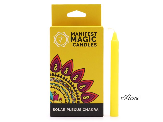 Ezoterické Magické Sviečky (balenie po 12 ks) - Žlté - Solar Plexus Čakra (Varianta Žlté - Solar Plexus Čakra)