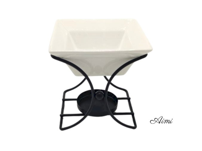 Keramická Aroma Lampa s Kovovým Štvorcom (Varianta Keramická Aroma Lampa s Kovovým Štvorcom)