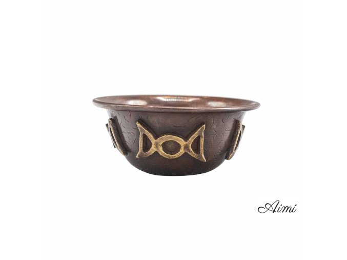 Starožitná Medená Rituálna Miska Trojitý Mesiac 8x4 cm (Varianta Starožitná Medená Rituálna Miska Trojitý Mesiac  8x4 cm)