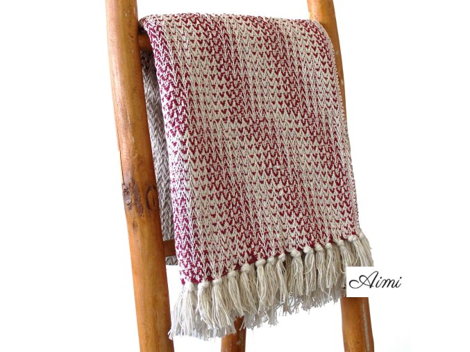 Boho Pohodlný Prehoz - 125 x 150 cm - Rubínová Dvojfarebná