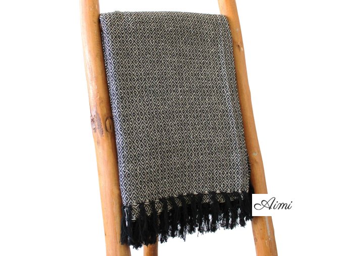 Boho Pohodlný Prehoz - 125 x 150 cm - Drevené Uhlie