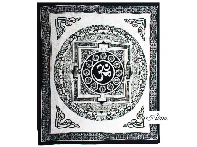 Dvojlôžková Bavlnená Prikrývka na posteľ - OM Mandala