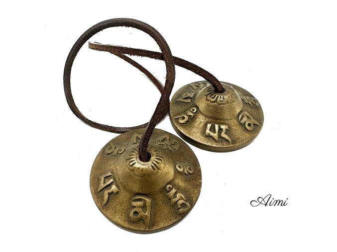 Tibetská Tingsha - Symboly Šťastia - cca 6 cm (Varianta Symboly Šťastia - cca 6 cm)