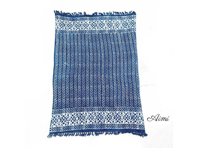 Ručne Vyrábaný Indigový Prehoz - 170x120cm -Šípky Seedha